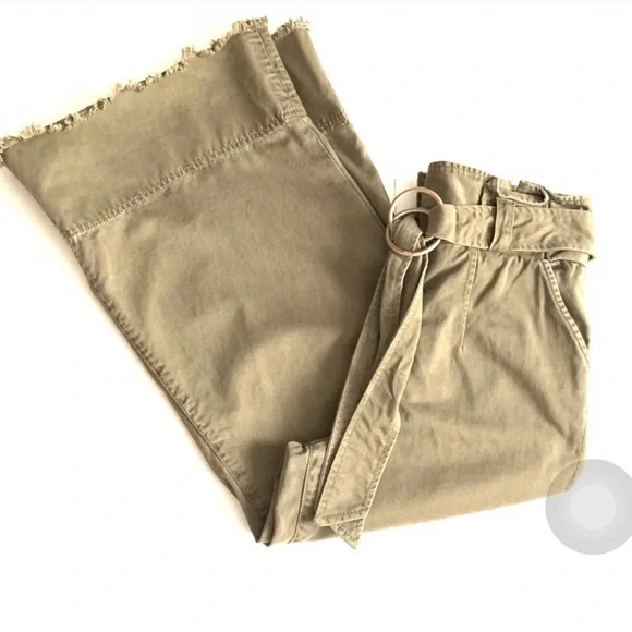 Cinq á Sept Army Paperbag Waist Wide Leg Culottes - Picture 2 of 6